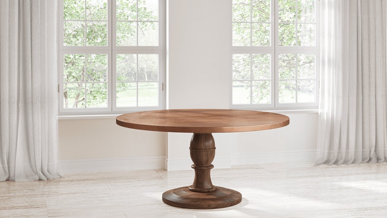 Round Copper Dining Table, Copper Pedestal Dining Table, Round Copper Pedestal Dining Table, Round Copper Top Table, Round Copper Table 画像 4