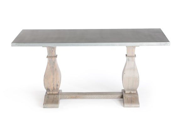 The Dutch Trestle Zinc Top Dining Table Zinc Table Zinc Etsy