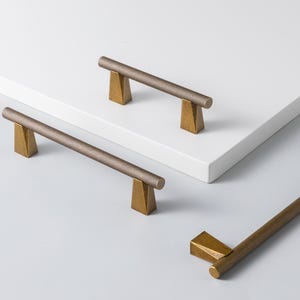 Antique Brass Knurled Cabinet Pulls: Mid-Century Modern Hardware