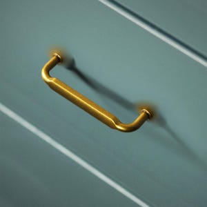 Antique Brass Cabinet Knob - Mid-Century Modern Dresser Drawer Pull