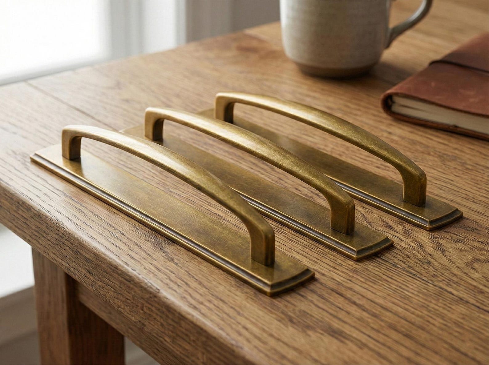 Art Deco Antique Brass Drawer Pull, Solid Zinc Kitchen Cabinet Handle ...