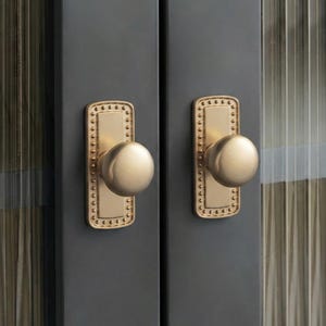 Perillas de gabinete de latón antiguo, manijas de cajón de tocador, tiradores de cajón de cocina de oro champán