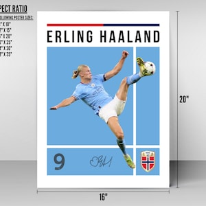 Erling Haaland Poster: Manchester City Football Art (16"x20" Digital File)