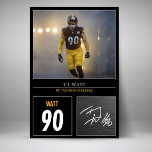 T.J. Watt Digital Poster | Printable Wall Art | Steelers Fan Gift | Pittsburgh Steelers