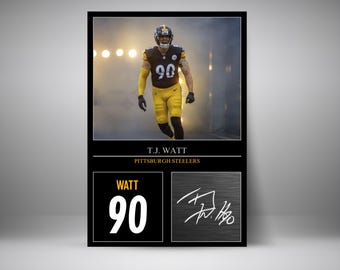 T.J. Watt Digital Poster | Printable Wall Art | Steelers Fan Gift | Pittsburgh Steelers