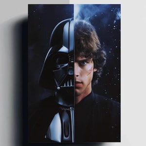 Anakin Skywalker och Darth Vader Delad bildposter | Digital nedladdning 11x17