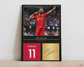 モハメド・サラーのデジタルサイン複製入り額装ギフト - Etsy 日本