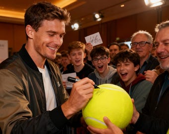 Balle de tennis géante pour signatures : logo personnalisé
