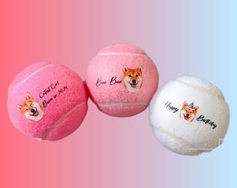 Bola personalizada para cães/Brinquedo de tênis para cães/Brinquedos para filhotes/Bola para gatos/Presente de aniversário