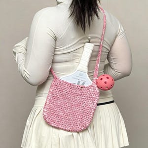 Hand-Crocheted Pickleball Paddle Bag ｜Cotton Carry Case for Players