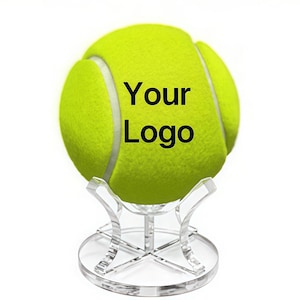 Custom Tennis Balls in Display Stand, Personalized Sports Gift, Corporate Trophy, Team Award, Coach Appreciation, Engraved Logo