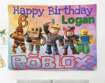 Custom Roblox Birthday Party Banner Decoration, Personalize Roblox Birthday Party Supplies Banner&Poster, Kids Birthday Party Supplies