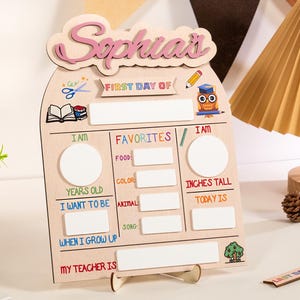 Personalized First Day of School Sign, Back to School Sign, Kindergarten First Day of School Sign, First and Last Day School Sign Photo Prop