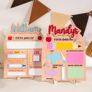 First Day of School Sign, Last Day of School Sign First Day of Kindergarten Sign Back to School Gifts, Reusable School Sign, Preschool Sign
