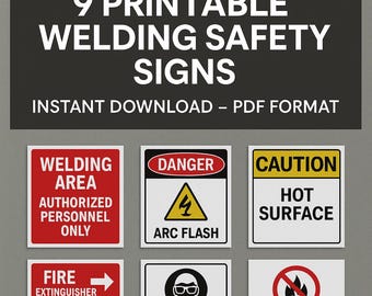 Welding Safety Signs: OSHA Workplace Posters (Printable PDF Download)
