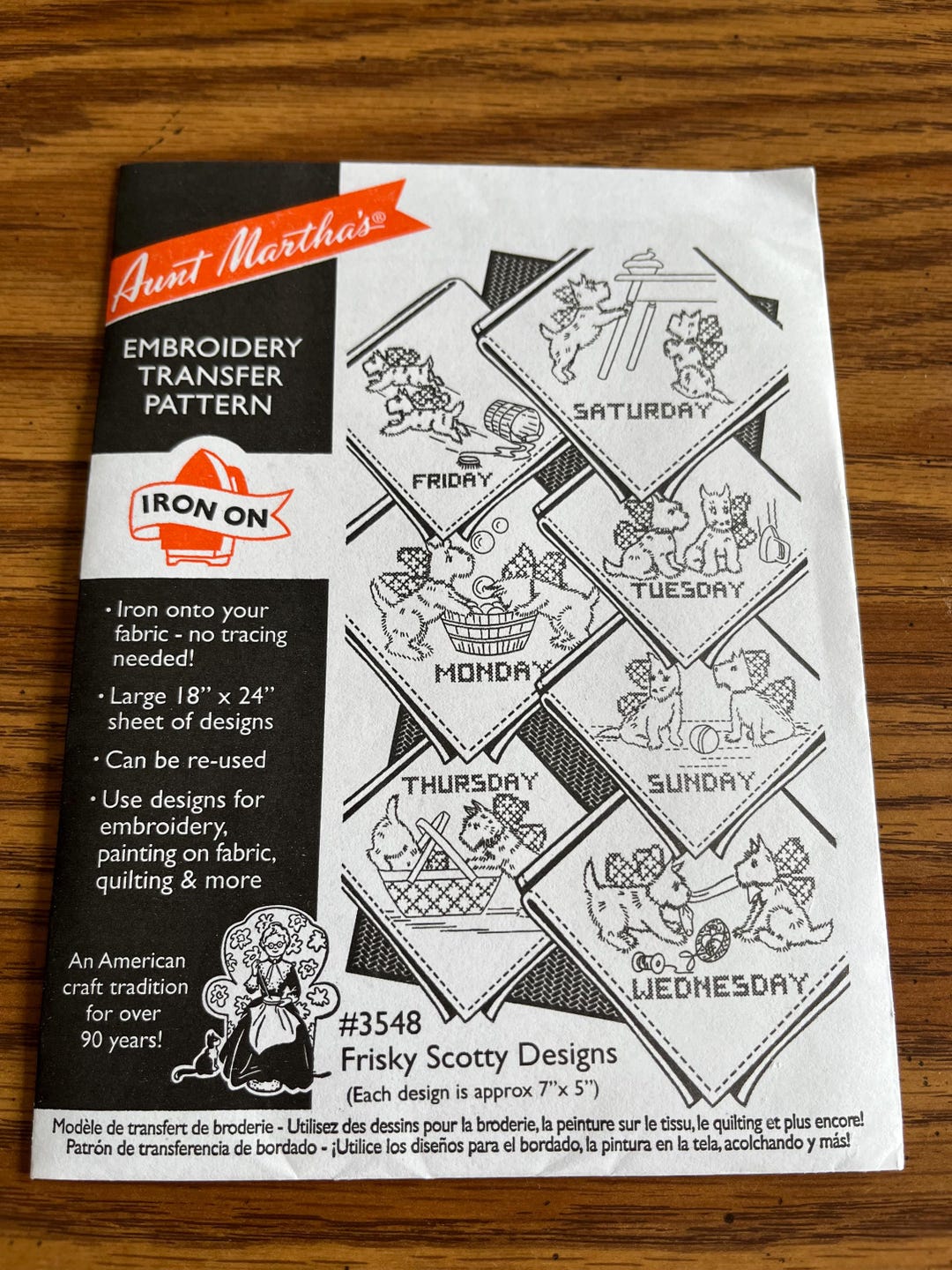 Aunt Martha’s Embroidery Transfer Pattern Iron on #3548 Frisky Scotty ...