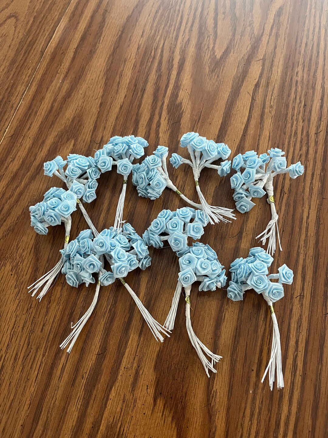 Light Blue Mini Satin Roses, Lot of 11. - Etsy