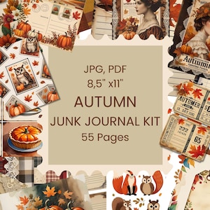 Autumn Junk Journal Kit: Printable Fall Ephemera & Collage Sheets (PDF Download)