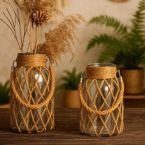 Rope Glass Vase - Etsy