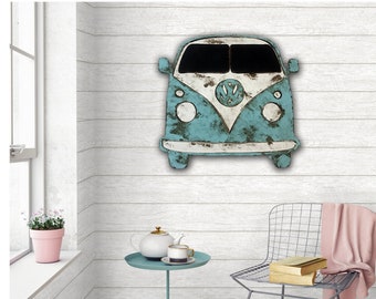 VW Bus Decor vintage Volkswagen Bus VW Art Hippie Decor Hippie art Rustic Decor Beach Decor Boho Decor Farmhouse Decor Cabin Decor