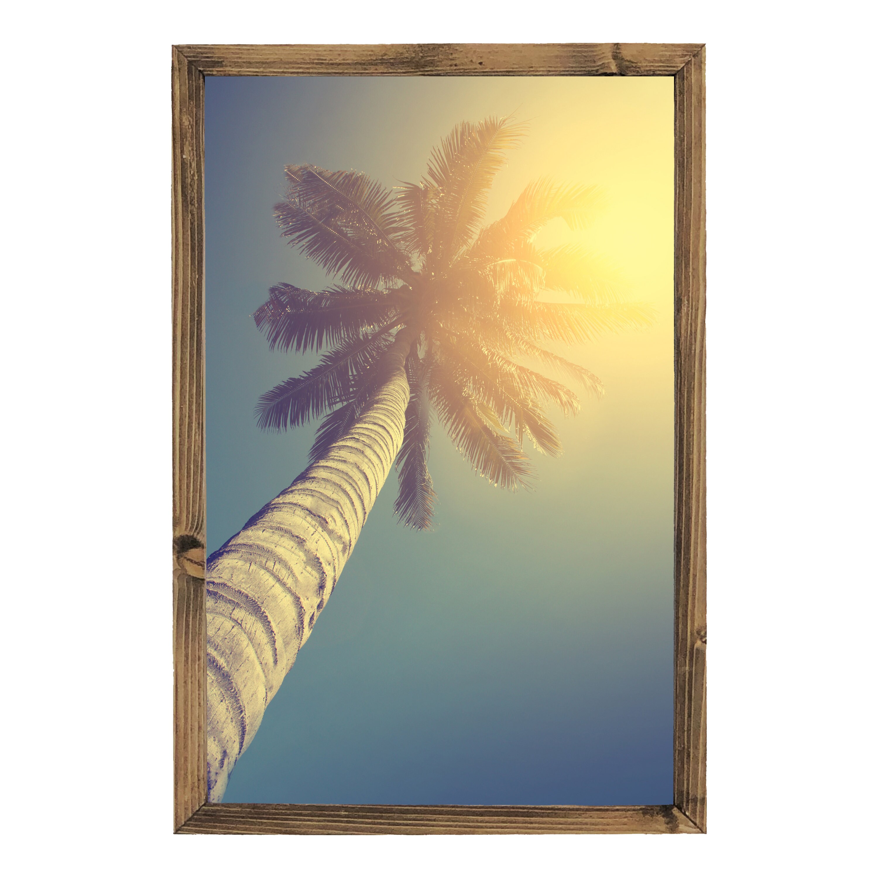 Palm tree print wooden frame picture wall decor farmhouse sign Etsy