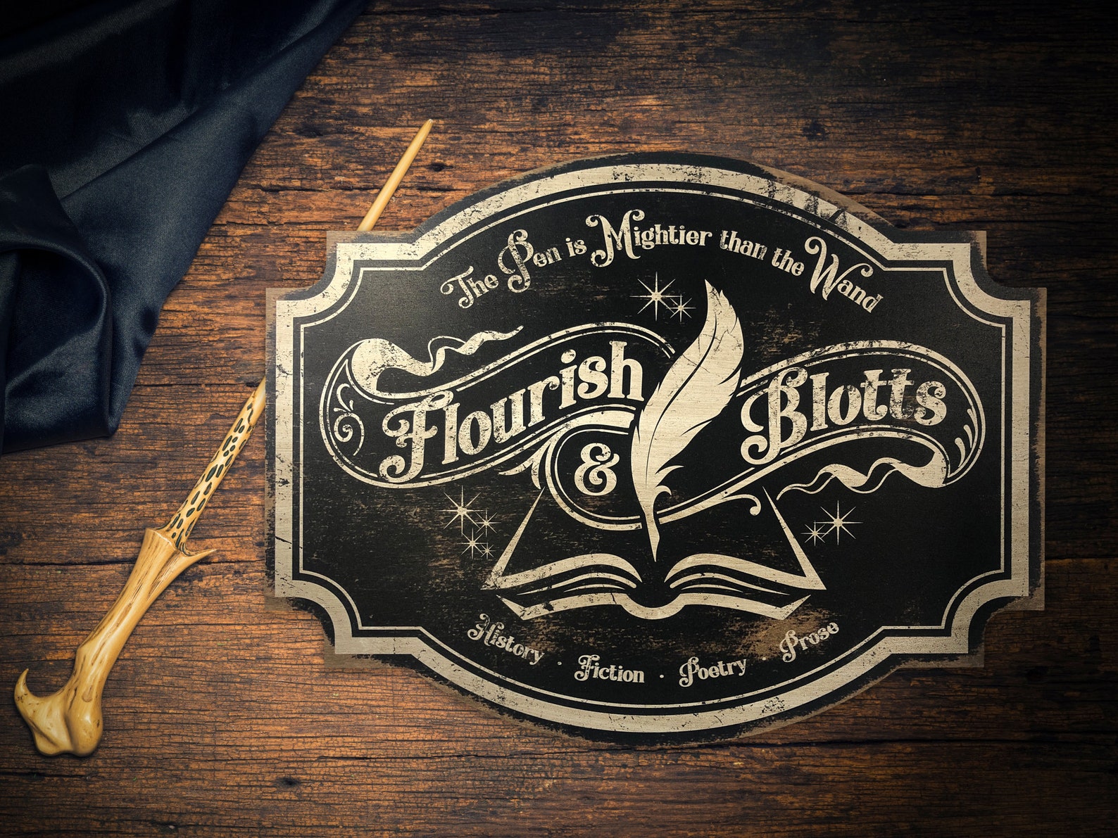 Harry Potter Wall Art Flourish and Blotts Wizarding World Etsy