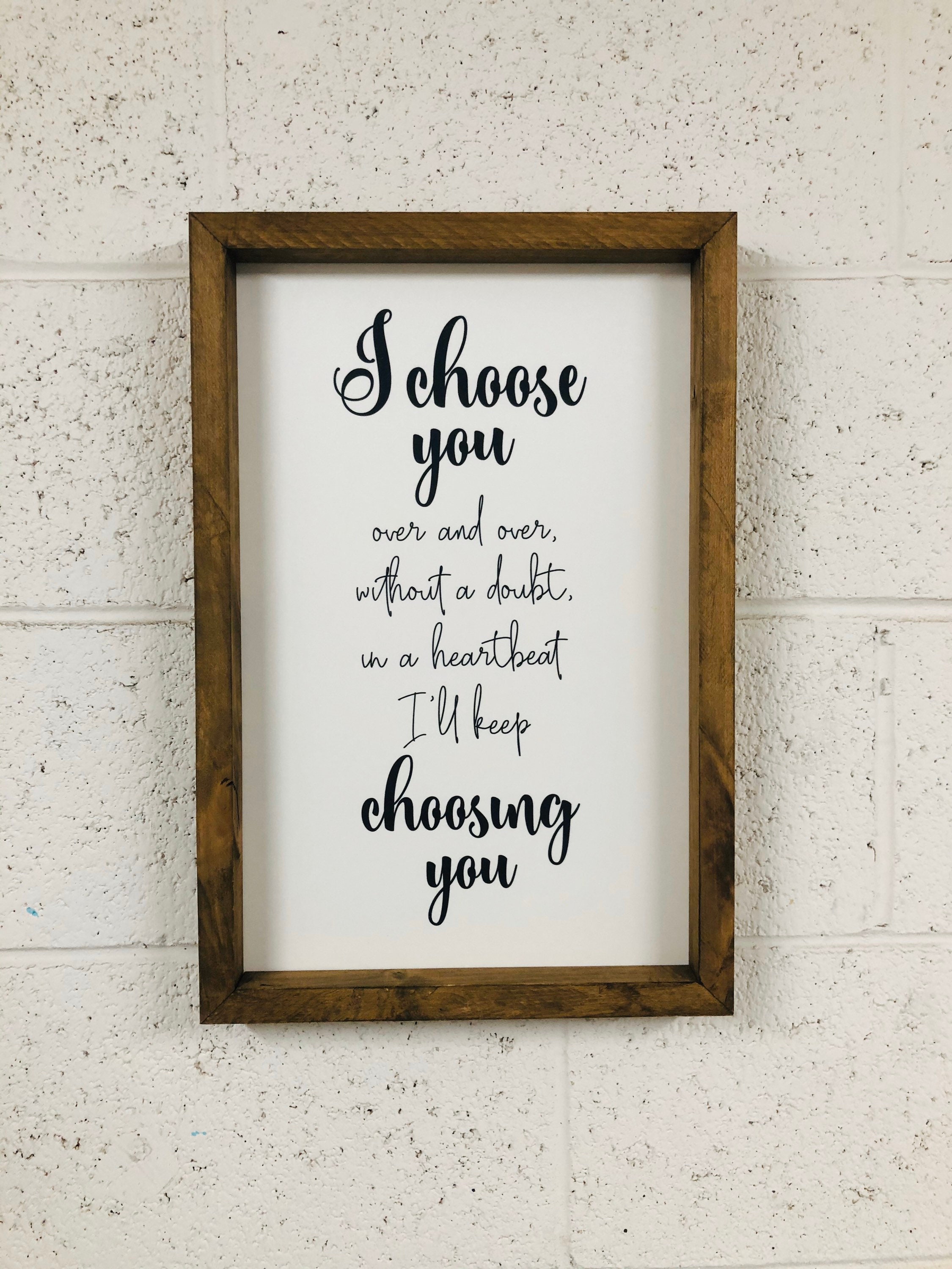 Quote print with wooden frame picture wall art wall decor Etsy