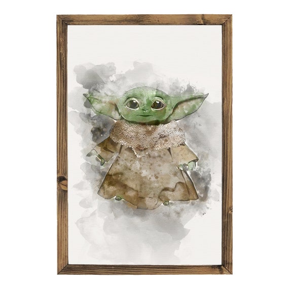 Baby Yoda wall art print framed home decor sign Star wars Etsy