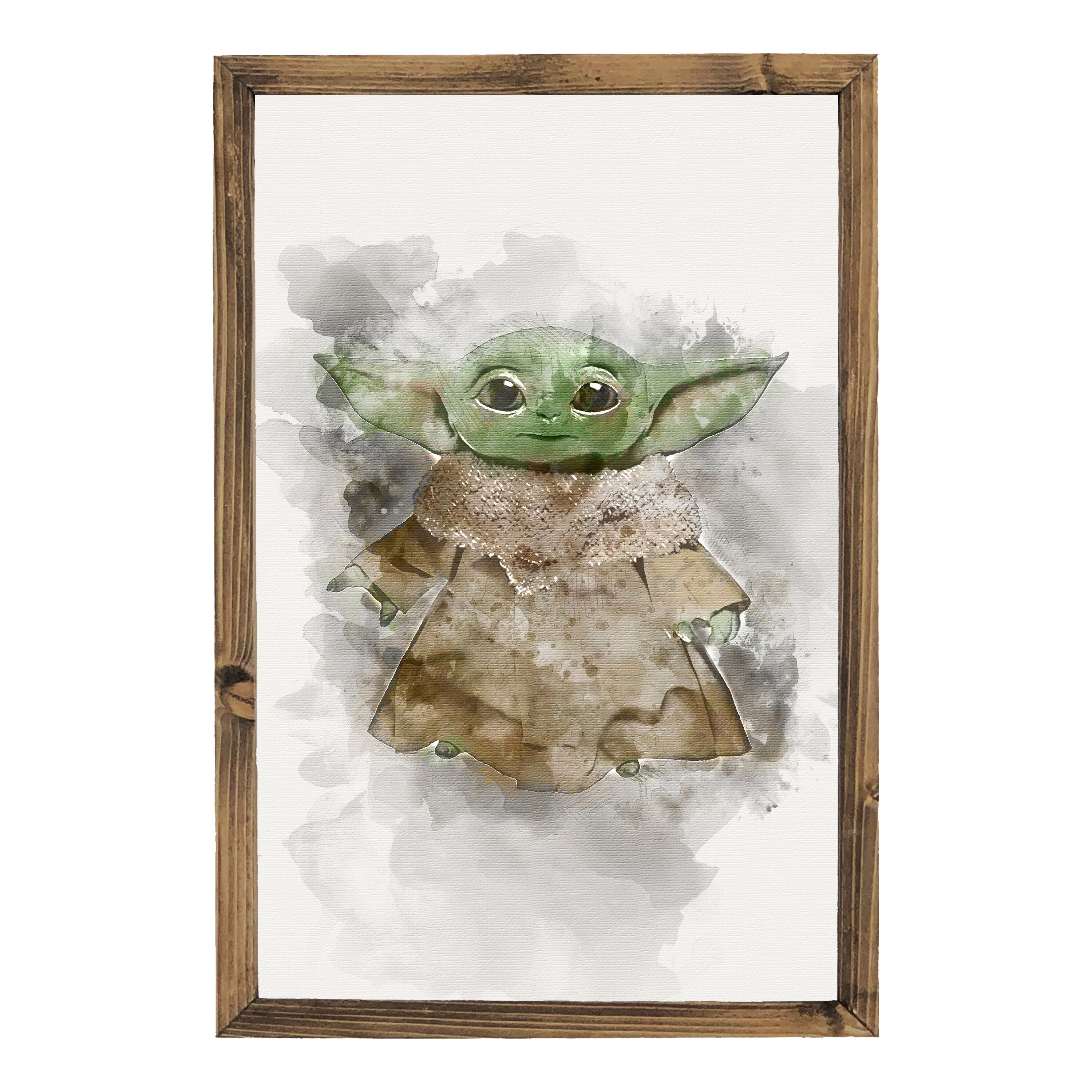 Baby Yoda wall art print framed home decor sign Star wars Etsy