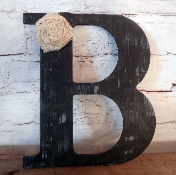 18 Black Rustic Chic Wooden Letter B Home Decor Letters Image 0
