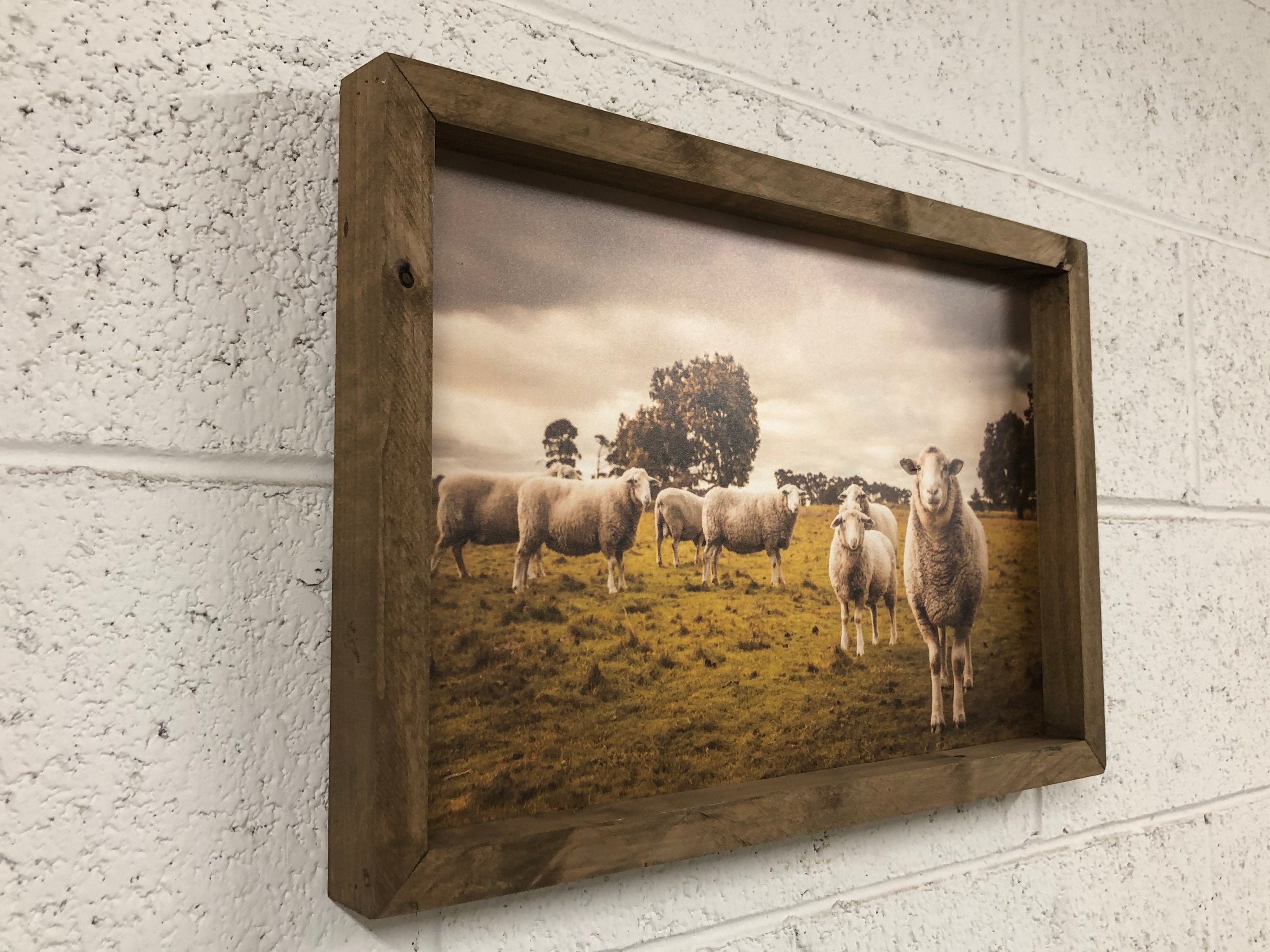 Farm print with wooden frame picture wall art wall decor Etsy