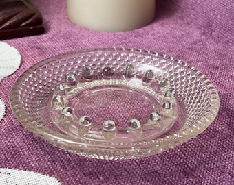 Vintage-Aschenbecher aus Nobnail-Glas im Mid-Century-Stil