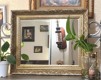 Vintage Gold Baroque Mirror: Gothic Victorian Wall Decor