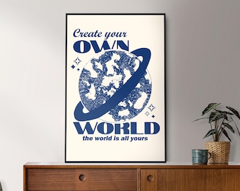 Lámina artística "Crea tu propio mundo": Decoración espacial celestial (descarga digital)