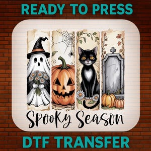 Spooky Season Dtf Transfer, Brushstroke Halloween Ready To Press, Haunted Shirt Transfer, Halloween Craft Design, Creepy Season Transfer