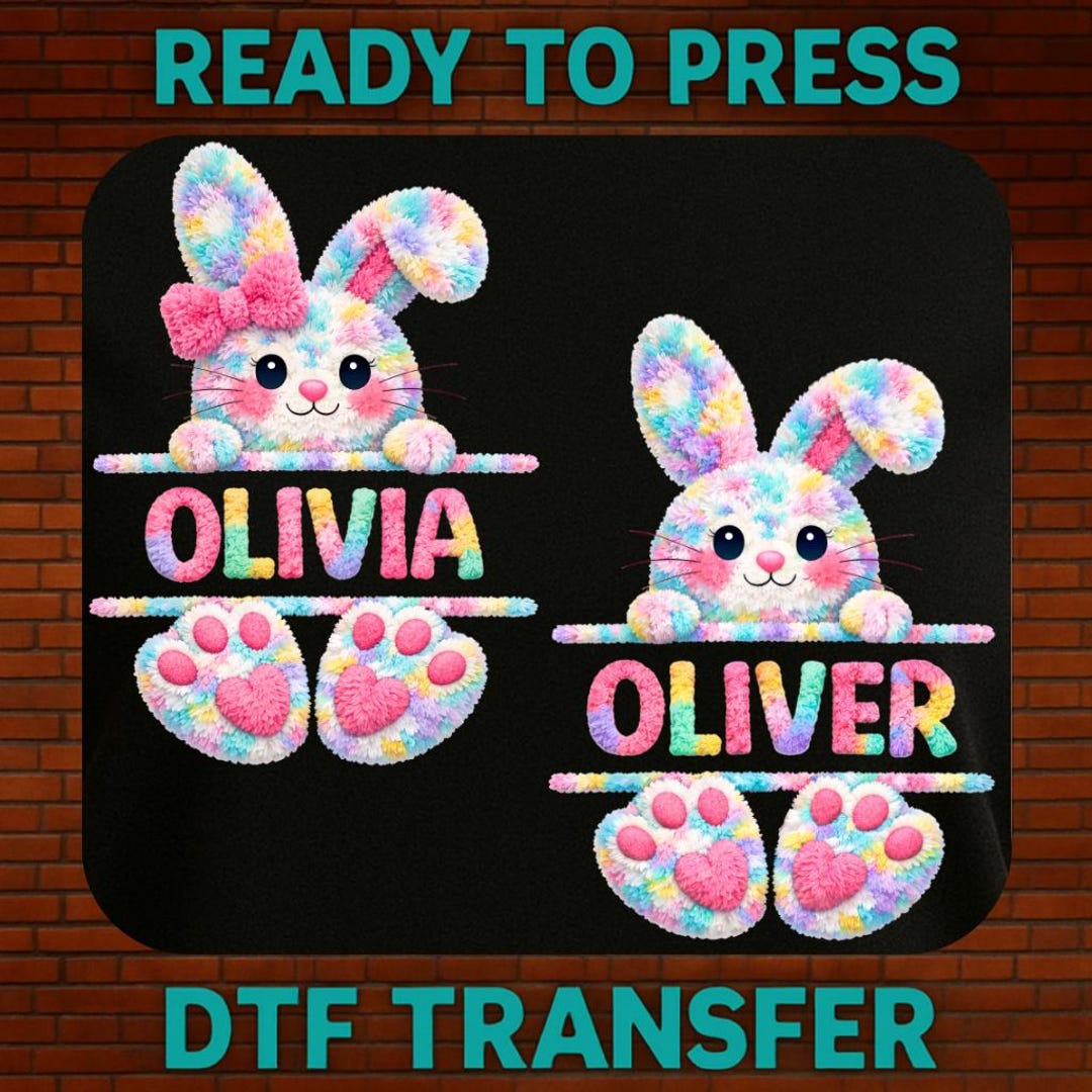 Bling Happy Easter, Pink Diamond DTF Transfer, Glitter Rhinestone Bunny ...
