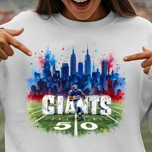 Giants Football Sublimation Clipart PNG: Use for T-shirt, Stickers, Mug, Frame, Tumbler (Digital Download)