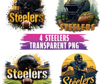 Steelers Football Clipart PNG Bundle: Use for T-shirt, Stickers, Mug, Frame, Tumbler (Digital Download)