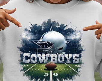 Clipart a sublimazione del football dei Cowboys in formato PNG: da utilizzare per magliette, adesivi, tazze, cornici, bicchieri (download digitale)