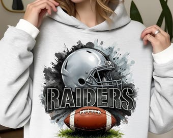 Clipart a sublimazione del football dei Raiders in formato PNG: da utilizzare per magliette, adesivi, tazze, cornici, bicchieri (download digitale)