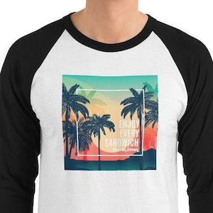 DISFRUTA DE CADA SANDWICH Camisa raglán de manga 3/4 Warren Zevon