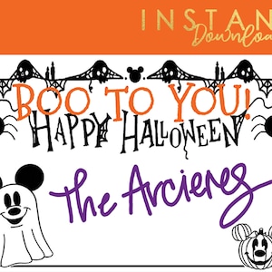 BOO TO YOU Happy Halloween Stroller Sign / Printable / Download