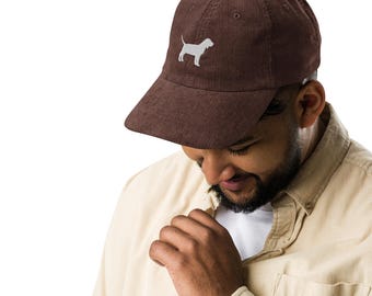 Beagle embroidered corduroy cap