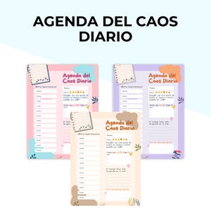 Agenda del Caos Diario PDF | Imprimible A4 en 3 Colores | Planificador Diario Divertido | Descarga Digital