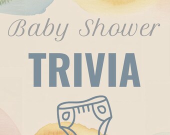Baby Shower Trivia Game - Fun & Unique Baby Shower Activity (Digital Download)
