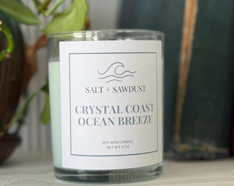 Coastal Soy Wax Candle: Ocean Breeze Scent