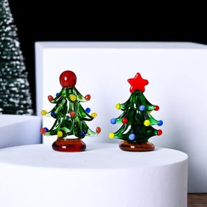 Customize Fairy Garden Miniatures | Fairy House | Christmas Miniatures | Miniature Trees | Handmade Lampwork Glass Miniature Christmas Trees