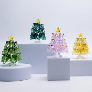 Customize Fairy Garden Miniatures | Fairy House | Christmas Miniatures | Miniature Trees | Handmade Lampwork Glass Miniature Christmas Trees