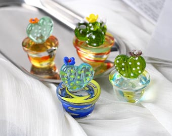Handgefertigte Glas Kaktus Schreibtisch Dekor, Mini Kunst Glasskulptur fr  Bro oder Arbeitsplatz - Etsy.de