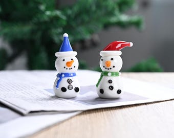 手作りの3段雪だるま置物：クリスマスのお祝いデコレーション（44 x 19